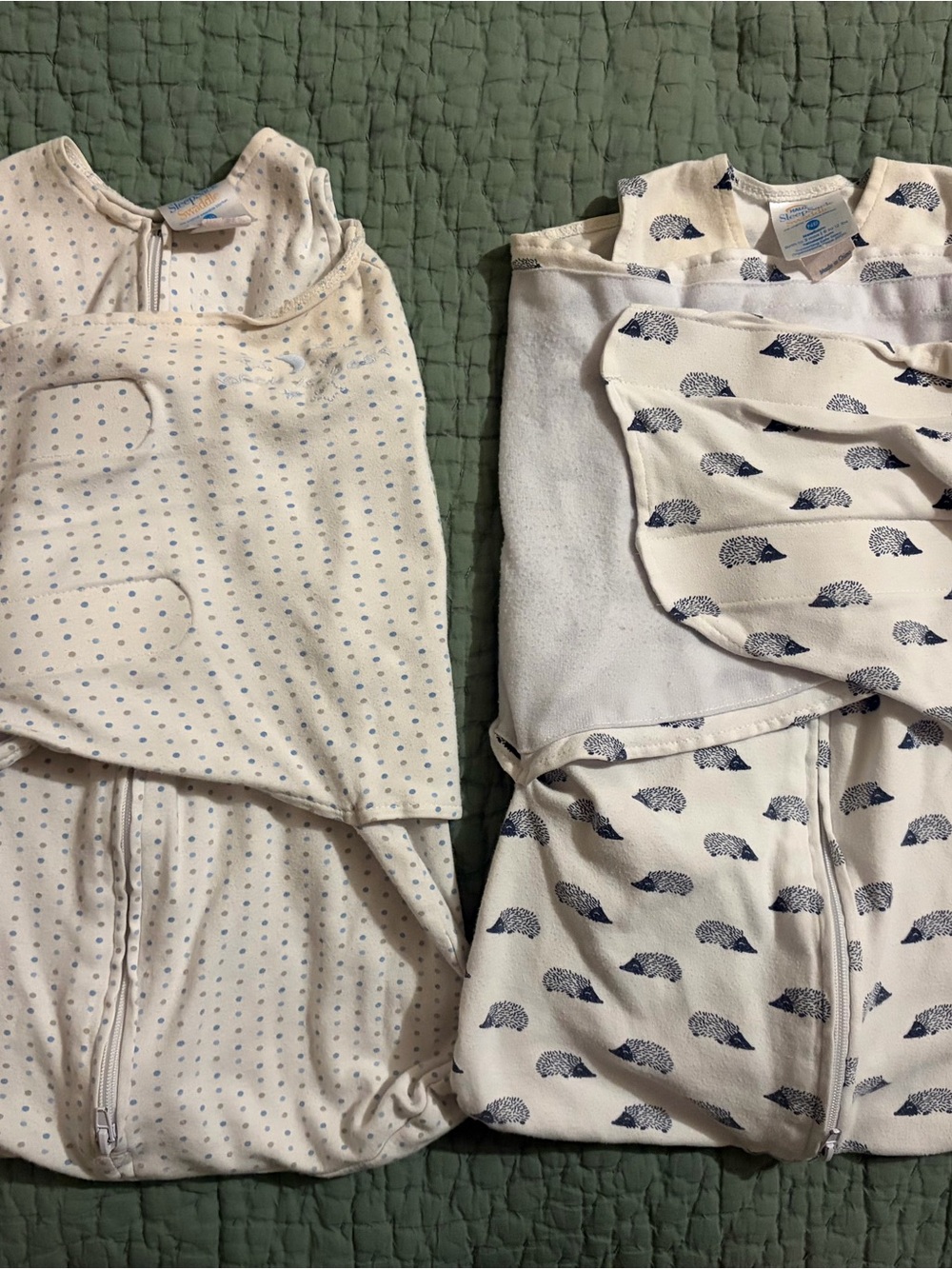 Halo Sleep Sacks with Dot and Hedgehog Prints